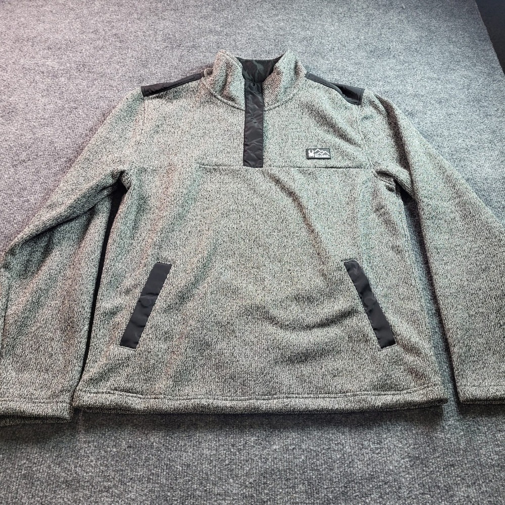 Spyder Bonded Sweater Fleece Shirt Mens Medium‎ Gray Pullover Mock Neck